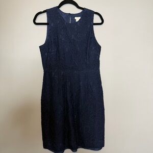 J. Crew Navy Sleeveless Lace Mini Dress Size 8 Cocktail Event Clean Girl